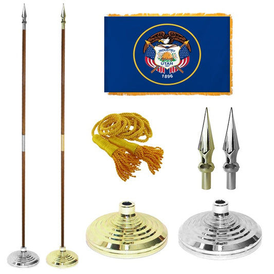 Utah State Flag Presentation Set – Indoor Flag Presentation Set for Ceremonial Display