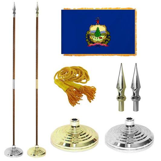 Vermont State Flag Presentation Set – Indoor Flag Presentation Set for Ceremonial Display