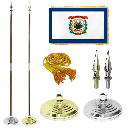 West Virgina State Flag Presentation Set – Indoor Flag Presentation Set for Ceremonial Display