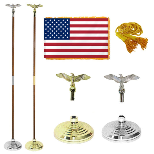 US Presentation Set – American Flag with Pole Hem & Fringe