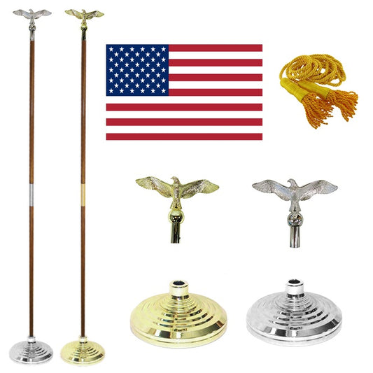 US Presentation Set – American Flag with Pole Hem (No Fringe)