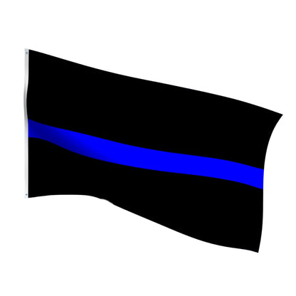 Black flag with a thin blue line