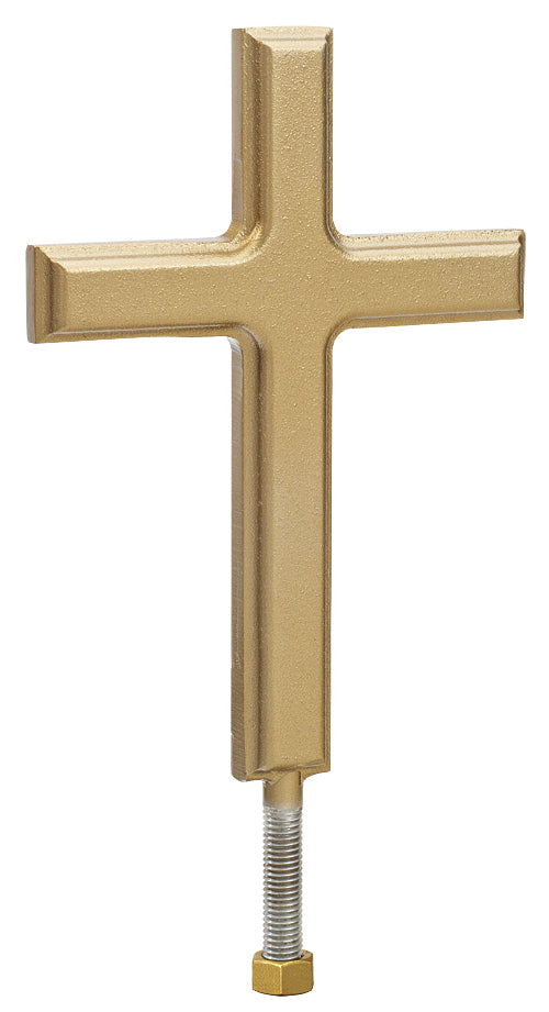 Christian Cross Finial (Gold Tone) - 9in