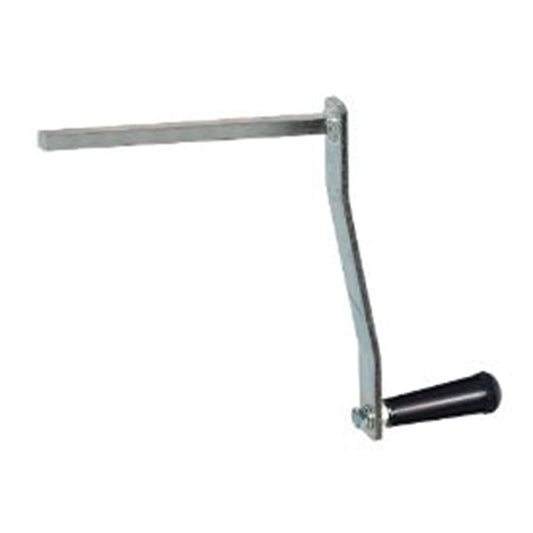 Metal lever with a handle on a white background