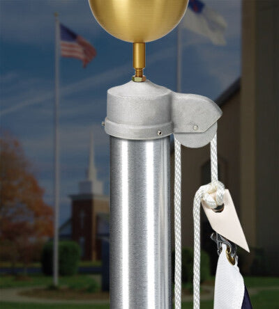 Estate Stationary Series Outdoor Flagpole -External Halyard