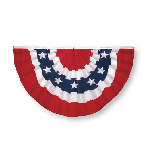 American Flag Fan Drapes – Pleated Bunting with Stars or Plain
