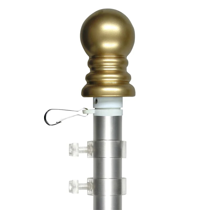 Spinning Flagpoles – 5 ft & 6 ft (Silver, White, Tan, Wood Grain)