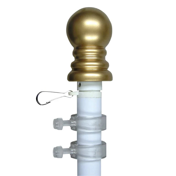 Spinning Flagpoles – 5 ft & 6 ft (Silver, White, Tan, Wood Grain)