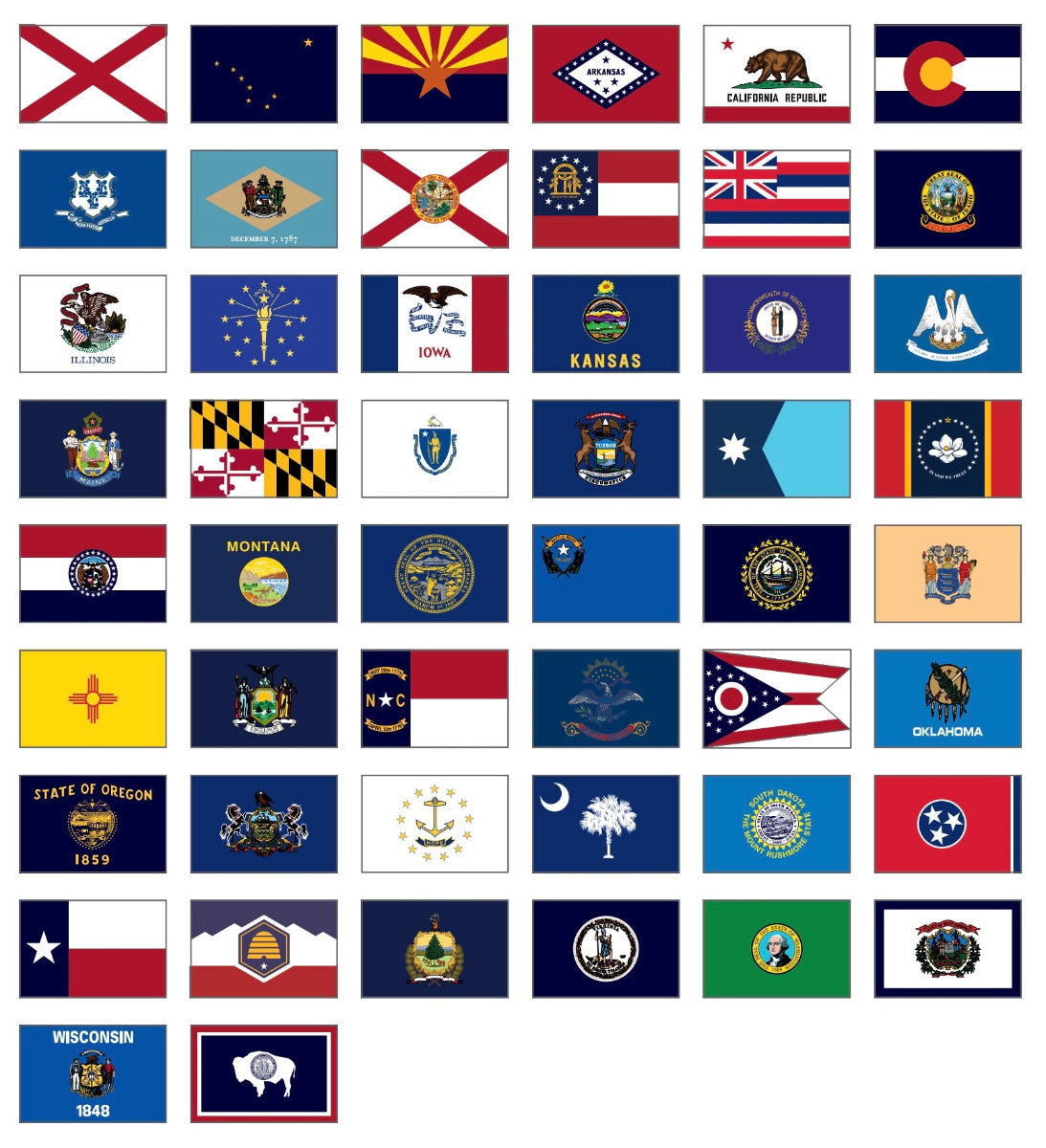 All 50 State Flag Collection in Nylon