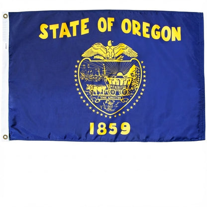 Durable outdoor polyester Oregon state flag with reinforced stitching and brass grommets