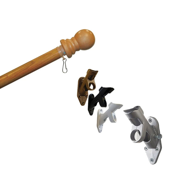 wood flagpole with aluminum mounting brackets