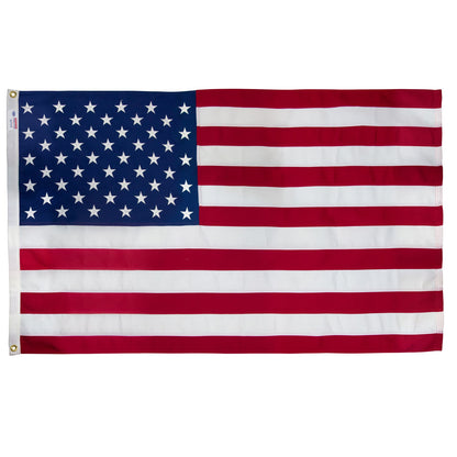 American flag with stars and stripes on a white background