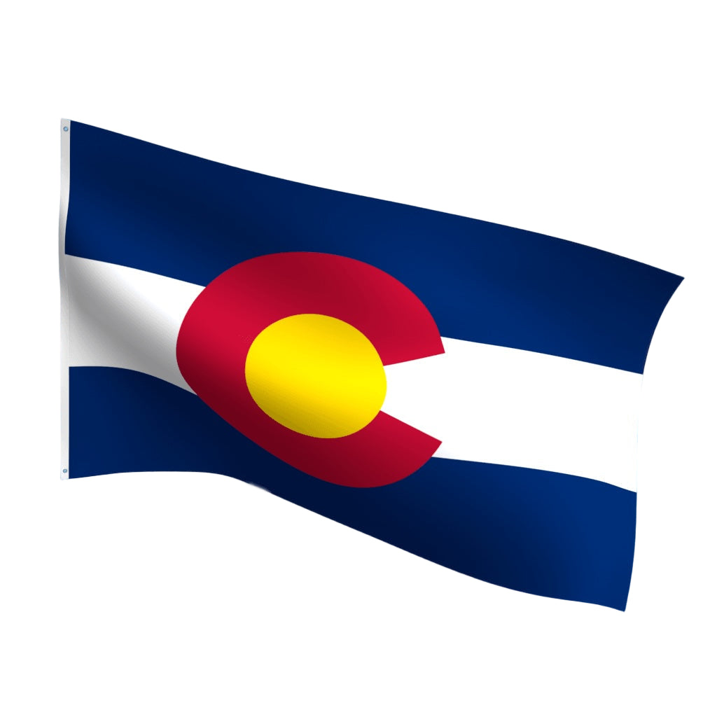 Durable outdoor nylon Colorado state flag with reinforced stitching and brass grommets