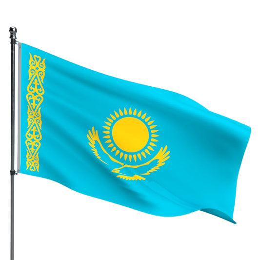 Kazakstan Flag – Outdoor and Indoor Nylon Kazakstan Flag for Display