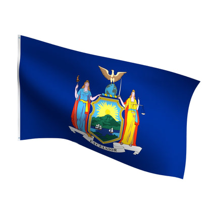 Durable outdoor nylon New York state flag with reinforced stitching and brass grommets