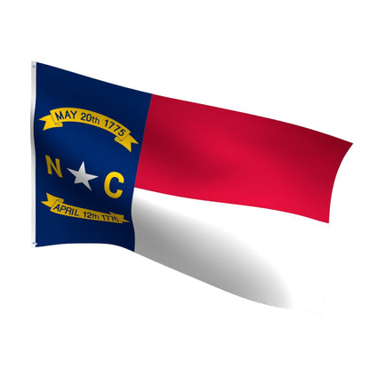 Durable outdoor nylon North Carolina state flag with reinforced stitching and brass grommets