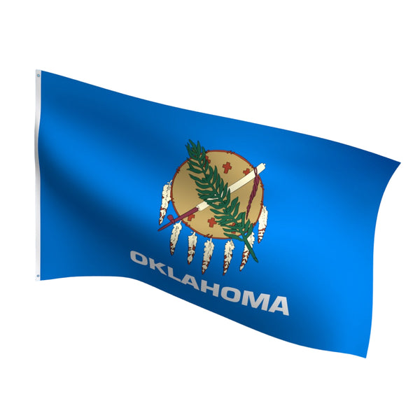 Durable outdoor nylon Oklahoma state flag with reinforced stitching and brass grommets
