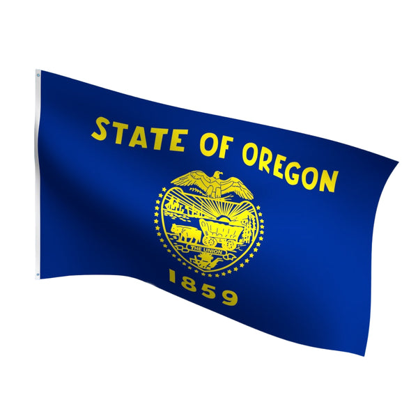 Durable outdoor nylon Oregon state flag with reinforced stitching and brass grommets