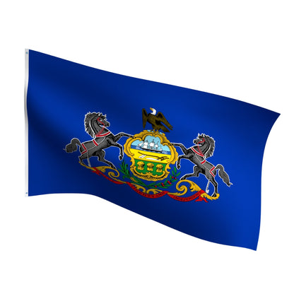 Durable outdoor nylon Pennsylvania state flag with reinforced stitching and brass grommets