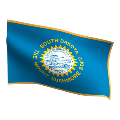 South Dakota Indoor Flag with Pole Hem & Gold Fringe