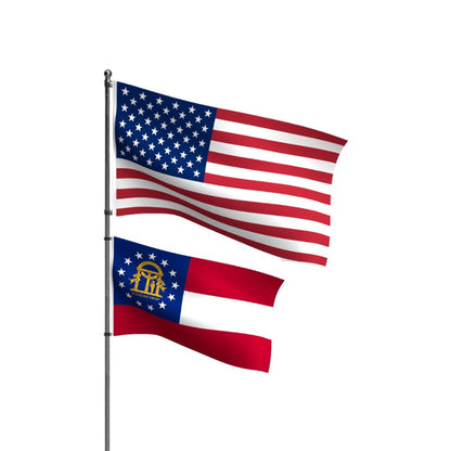American Flag + Georgia Polyester Flag Bundle