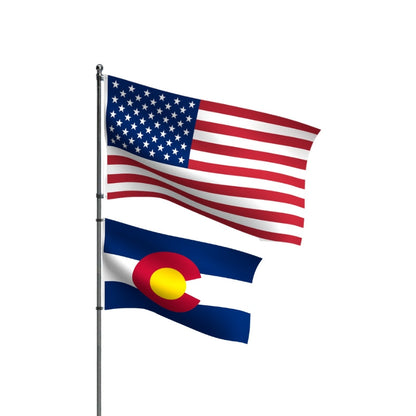 American Flag + Colorado Polyester Flag Bundle