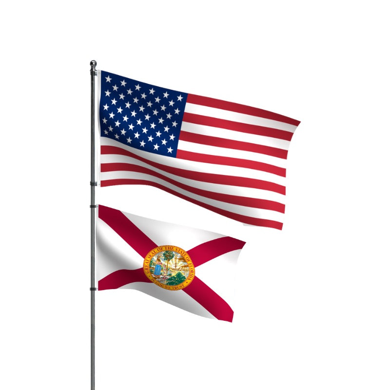 American Flag + Florida Polyester Flag Bundle