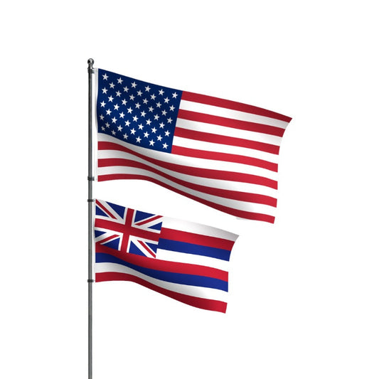 American FIag + Hawaii Polyester Flag Bundle