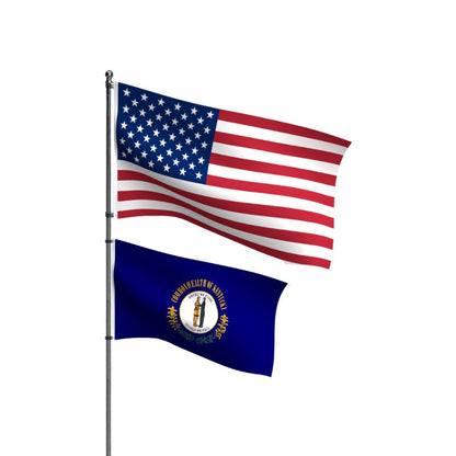 American Flag + Kentucky Polyester Flag Bundle