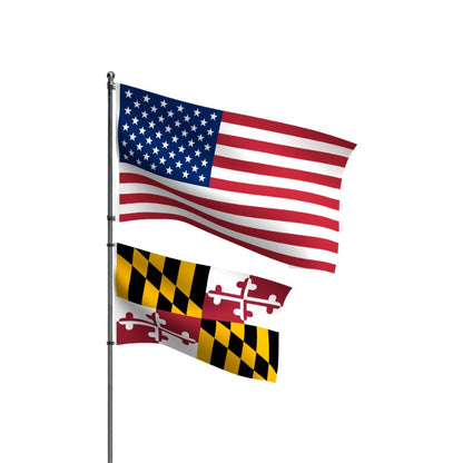 American Flag + Maryland Polyester Flag Bundle