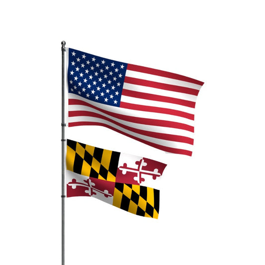 American Flag + Maryland Polyester Flag Bundle