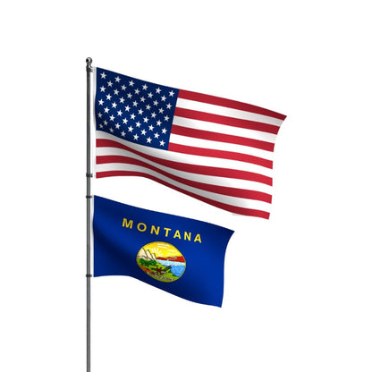 American Flag + Montana Polyester Flag Bundle