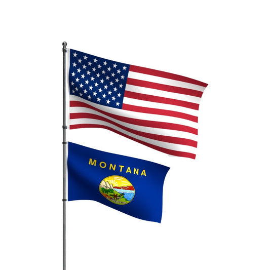 American Flag + Montana Polyester Flag Bundle