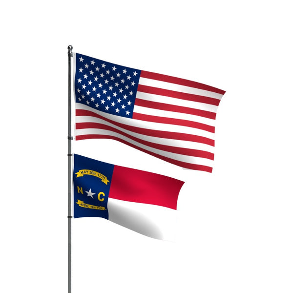 American Flag + North Carolina Flag Nylon Bundle