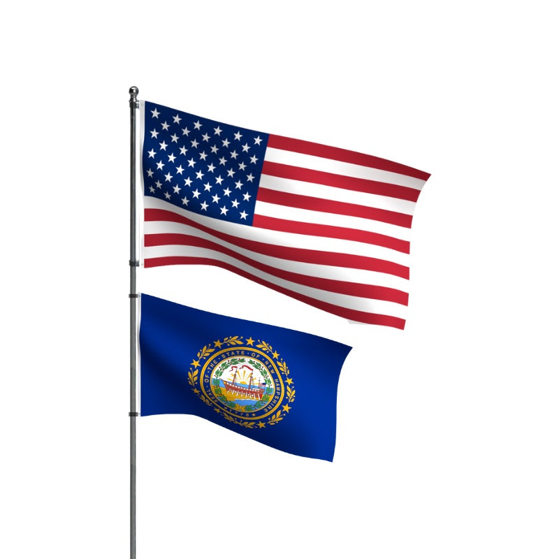American Flag + New Hampshire Flag Nylon Bundle