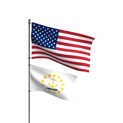American Flag + Rhode Island Flag Nylon Bundle