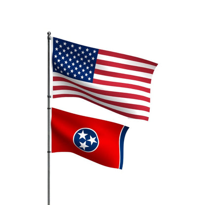 American Flag + Tennessee Polyester Flag Bundle
