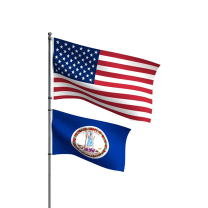 American Flag + Virginia Polyester Flag Bundle