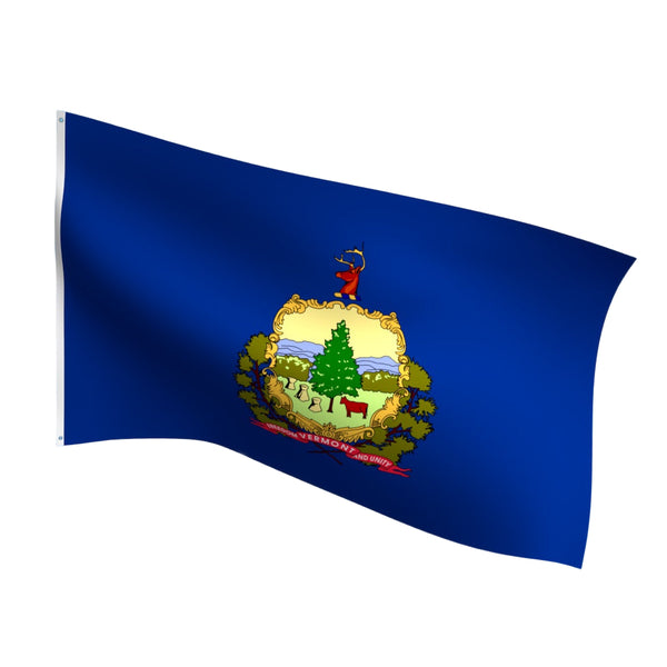 Durable outdoor nylon Vermont state flag with reinforced stitching and brass grommets