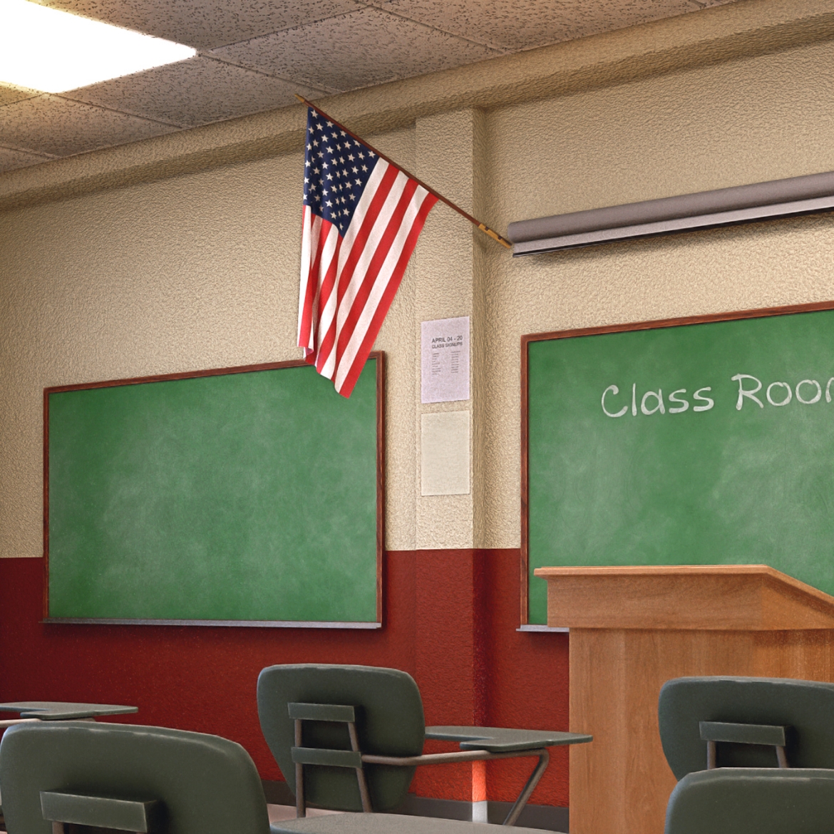 Picture of US Classroom Flags