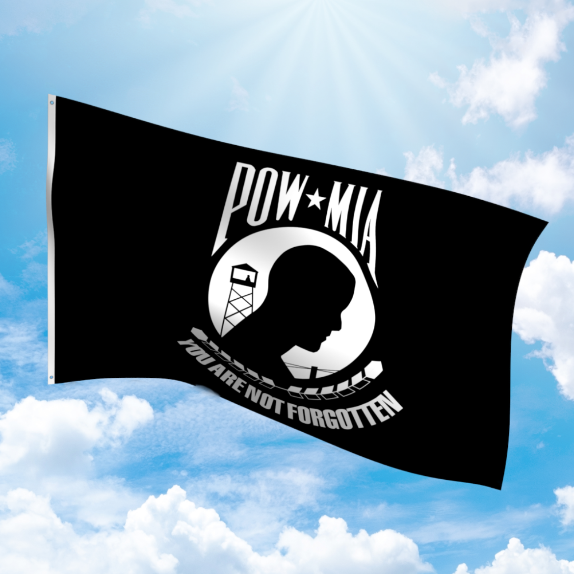 Picture of POW/MIA Nylon Flags - Outdoors