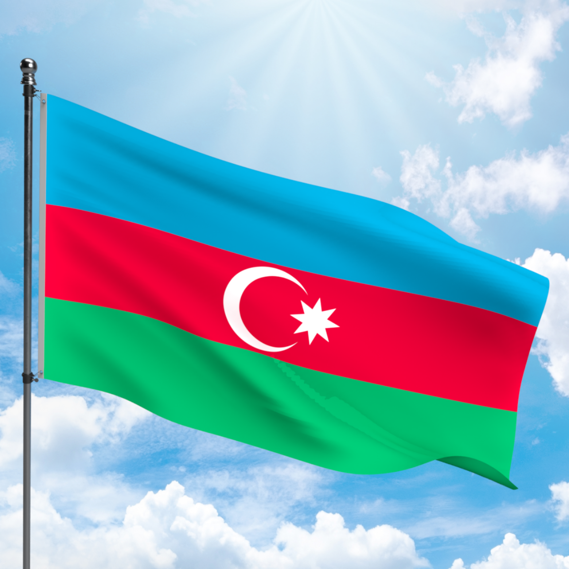 Picture of AZERBAIJAN FLAG